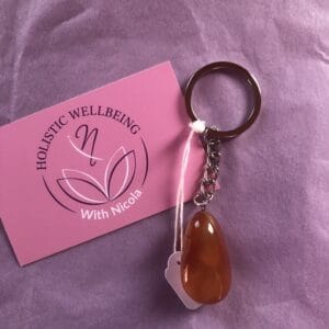 Carnelain Tumble stone keyring