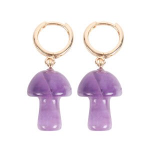 Gemstone Mushroom Earrings